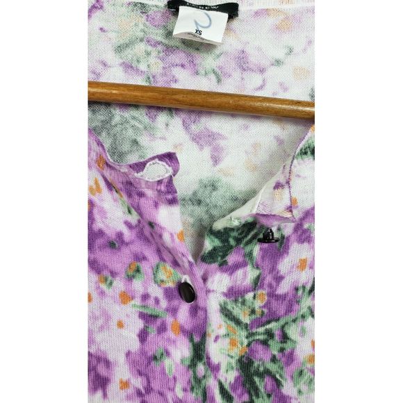 J. Crew Purple Floral Tissue Light Cardigan XS - Picture 4 of 7